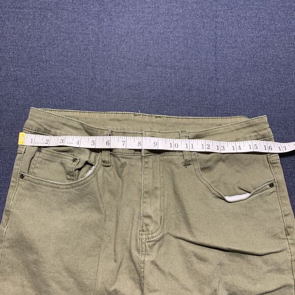 Classic B MENS Jeans Size 32x30 Distressed Khaki Army Green Skinny Jeans GB18401 - Picture 7 of 9